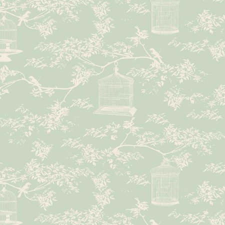 Tilda Tilda cotton fabric, Toile Birdcage, mint, 50 x 55 cm, 100% cotton