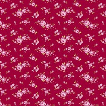 Tela de algodón, mini rosa, rojo, 50 x 55 cm, 100% algodón