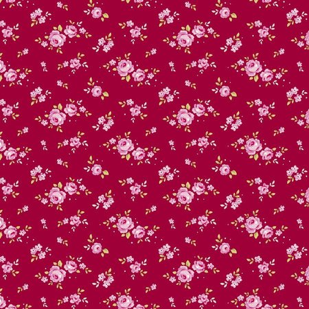 Tilda Cotton fabric, mini rose, red, 50 x 55 cm, 100% cotton