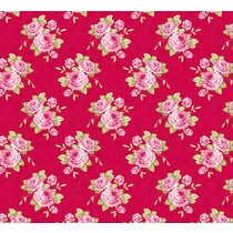 Cotton Bedstemors rosa, rød, 50 x 70 cm, 100% bomuld