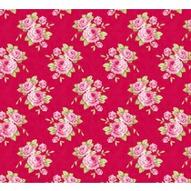 Rose de coton grand-mère, rouge, 50 x 70 cm, 100% coton