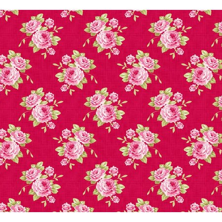Tilda Cotton Bedstemors rosa, rød, 50 x 70 cm, 100% bomuld
