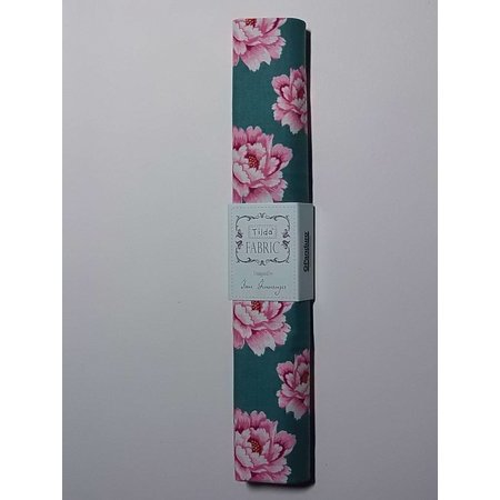 Tilda Tessuto di cotone, Tilda bit, 50 x 70cm, Teal Peony Cotone