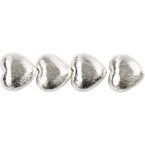 4 Eksklusive perle, hjerte, størrelse 15x10x7 mm