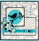 Marianne Design Troquelado y estampado en relieve plantilla: Pájaro en una rama