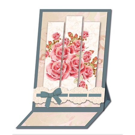 BASTELSETS / CRAFT KITS: Bastelset: Triptychonkarten (dreifach gefaltete Karten) mit Blumen