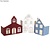 Objekten zum Dekorieren / objects for decorating Great craft kit: paper mache Set - Facade village with 3 houses!