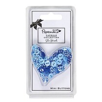 60 mini-boutons, bleu avec des points