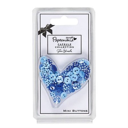 Docrafts / Papermania / Urban 60 mini-knoppen, blauw met stippen