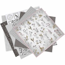 1 pack de 6 modèles différents, feuille 30.5 x 30.5 cm