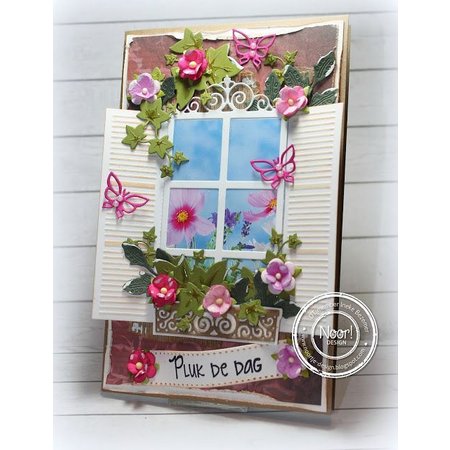 Joy!Crafts und JM Creation Ponsen en embossing sjabloon: Decoratives Window