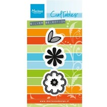 Stempelen en embossing stencil: Flower set: Sweet