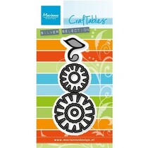 Stempelen en embossing stencil: Flower set: Funky