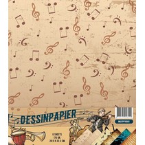 Designer paper, 170gr, Music