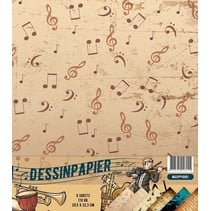 Designer papir, 170gr, Musik