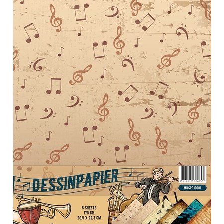 Docrafts / Papermania / Urban Designer paper, 170gr, Music