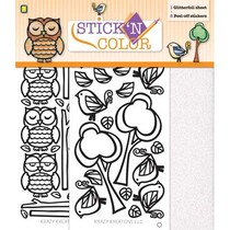 1 Glitterfoil ARC / 2 adesivos Peel-off: Coruja