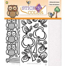 1 Glitterfoil arc / 2 Peel-off stickers: Owl