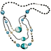 Jewelry Craft Kit Trend Line Ocean, petrol-black material for a chain.