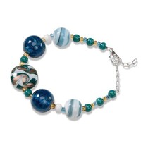 Ready Serafina Bracelet 1, turquoise, white and gold, 18cm, with regulatory chain and carabiner