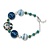 Schmuck Gestalten / Jewellery art Pronti Serafina Bracciale 1, turchese, bianco e oro, 18 cm, con catena regolamentare e moschettone