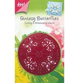 Joy!Crafts und JM Creation Joy Crafts, punching and embossing stencil, stencil round, butterfly, 6002 0244, 89mm diameter