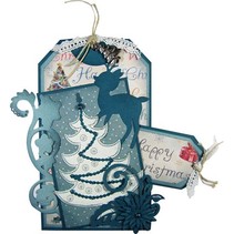Joy Crafts, hulling og preging & Embroideryschablone, 6002 2008, juletre