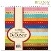 BoBunny, Designerblock mit Punkten in Vintage farbe