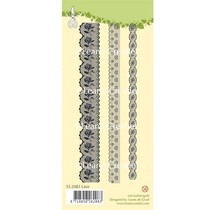 Transparent stamps, 3 lace borders