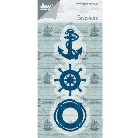 Joy!Crafts und JM Creation Ponsen en embossing sjabloon: anker, boei, strand Boot