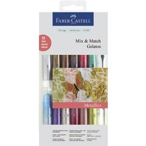 Gelatos Metallics kleuren 12 + 1 + 2 brush spons
