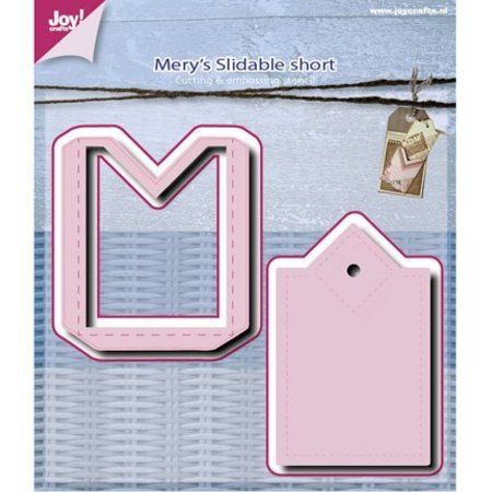 Joy!Crafts und JM Creation Ponsen en embossing sjabloon: Label Slide