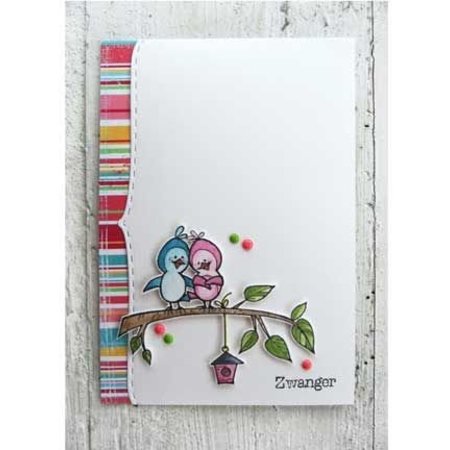 Marianne Design Troquelado y estampado en relieve plantilla: las fronteras de cartón corrugado con líneas de bordado
