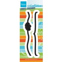 Punzonatura e modello di goffratura: confini ondulato con le linee di ricamo