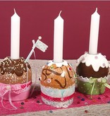 Tante Ema Pappmaché muffin tin with aluminum candle holder
