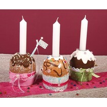 Papier mâché moule à muffins avec bougeoir en aluminium