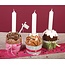Tante Ema Pappmaché muffin tin with aluminum candle holder