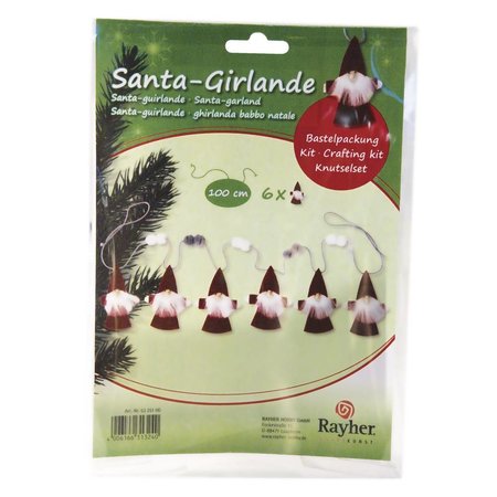 Komplett Sets / Kits Bastelpackung: Santa-Girlande, 100 cm, PVC-Box