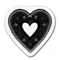 timbro trasparente: cuore in pizzo
