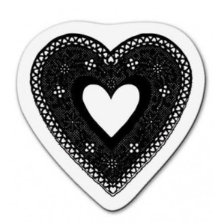 Cart-Us timbre transparent: coeur en dentelle