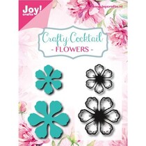Stempelen en embossing stencil + stempel: Flowers