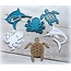 Joy!Crafts und JM Creation Stansing og preging sjablong, blekksprut, Turtle, Shark