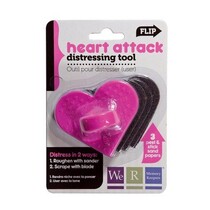 Distressing device, "heart attack" + 3 pieces of sandpaper in the form of hard
