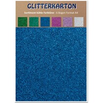 Glitterkarton, kühle Farbtöne