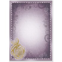 5 Bogen Deko-Karton "Rose", silber/gold-laminiert in 5 Farbe!