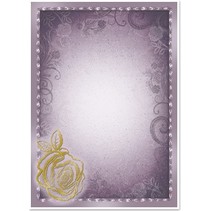 5 Bogen Deko-Karton "Rose", silber/gold-laminiert in 5 Farbe!