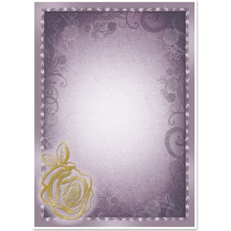 DESIGNER BLÖCKE  / DESIGNER PAPER 5 arc-deco cuadro de "Rose", plata / oro laminado en 5 colores!
