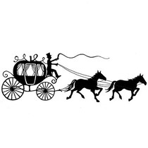 Stempel Transparent: silhouette Kutsche mit Pferden
