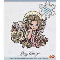 Timbro trasparente, Angelo con rose