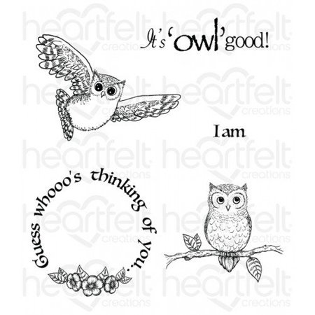 Heartfelt Creations aus USA Gummistempel Set "It's Owl Good"